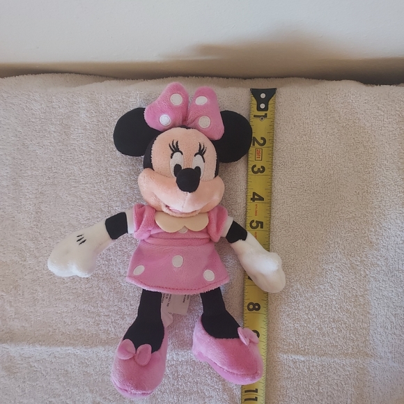 Disney Store Minnie Mouse Plush Pink Polka Dots 9" Stuffed Animal Nwot Adorable - Picture 3 of 7